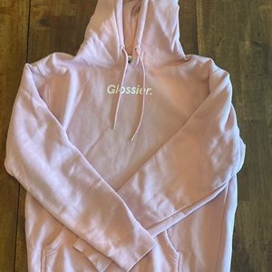 Pink glossier hoodie/sweatshirt. Size small